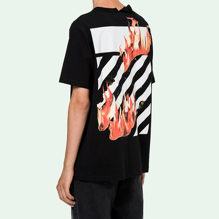 Off-White Virgil Abloh Black Diag Fire Short Sleeve OMAA032S181850781088 - 4