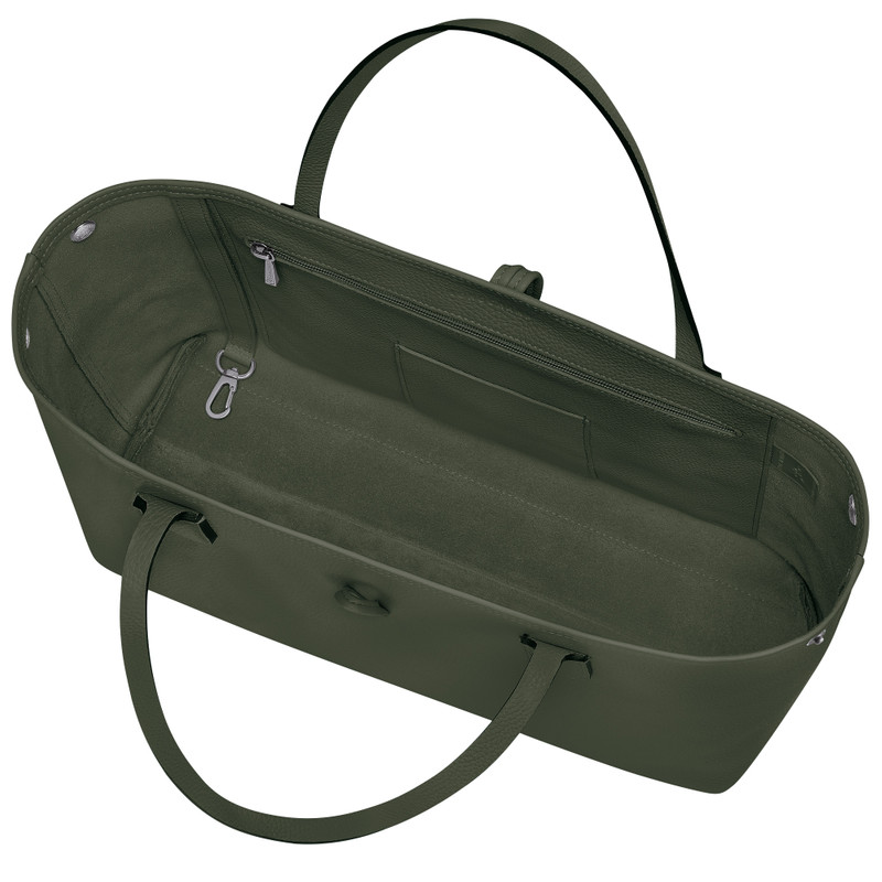 Roseau Essential L Tote bag Khaki - Leather 4