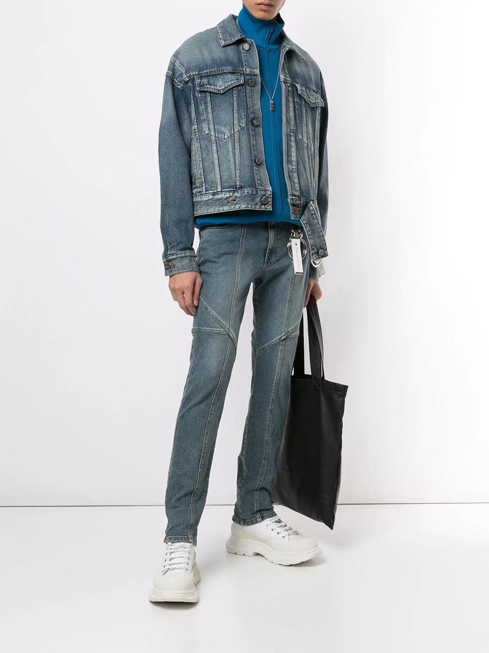 faded denim jacket - 2