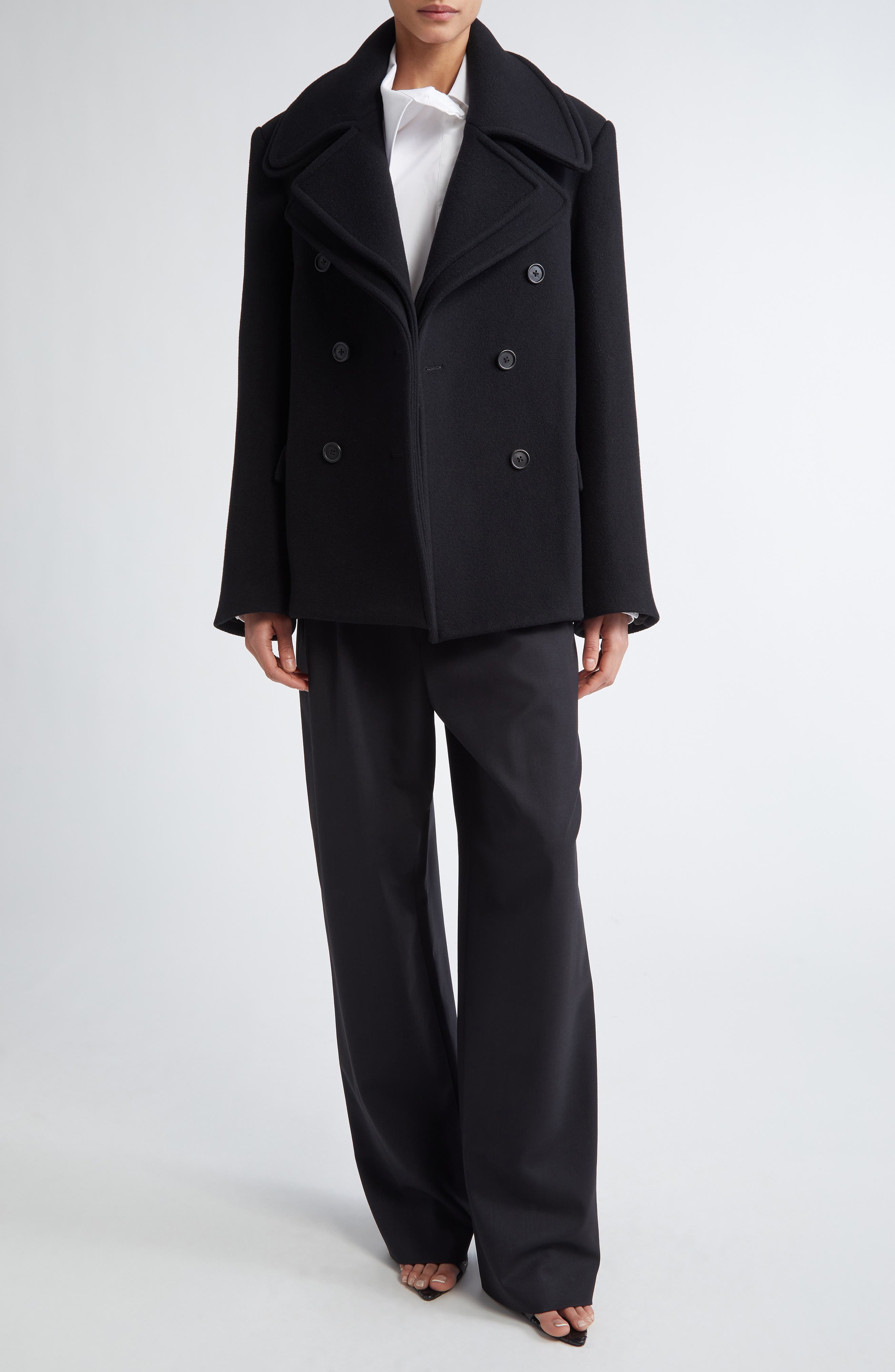 MONSE Asymmetric Collar Button-Up Shirt in Ivory at Nordstrom - 2