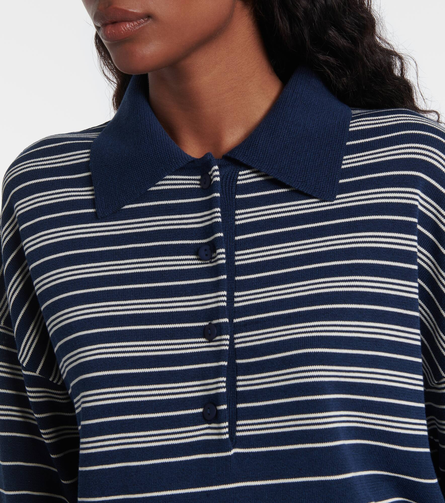 Harlow striped oversized polo sweater - 4