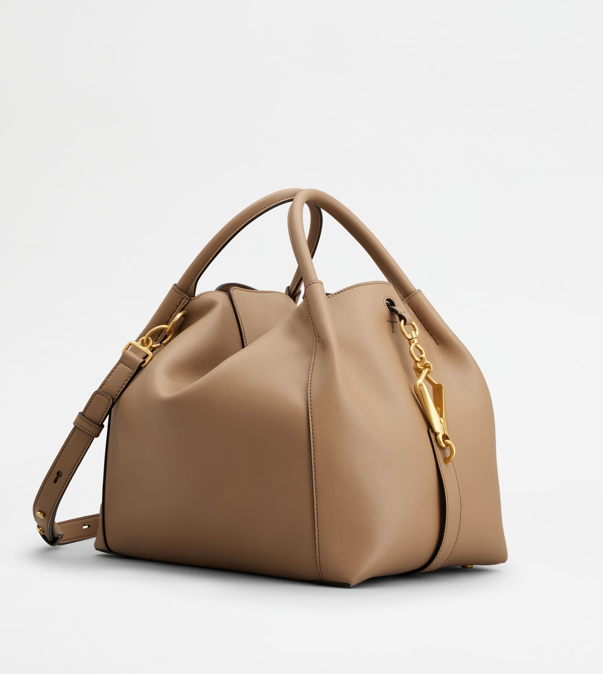SATCHEL IN LEATHER SMALL - BEIGE - 3