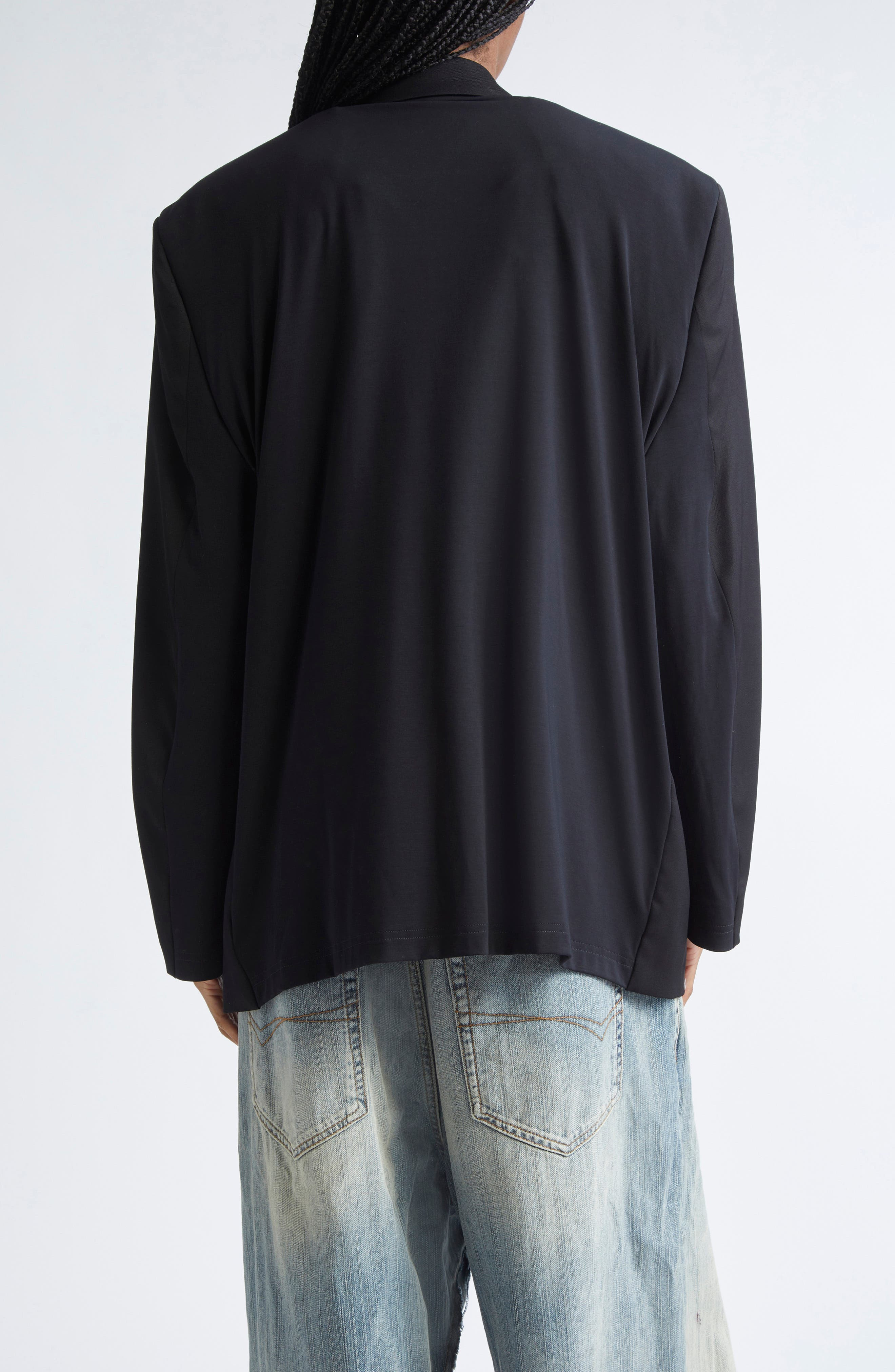 Balenciaga Tailored Wool Gabardine Blazer in 1000 Black at Nordstrom - 3