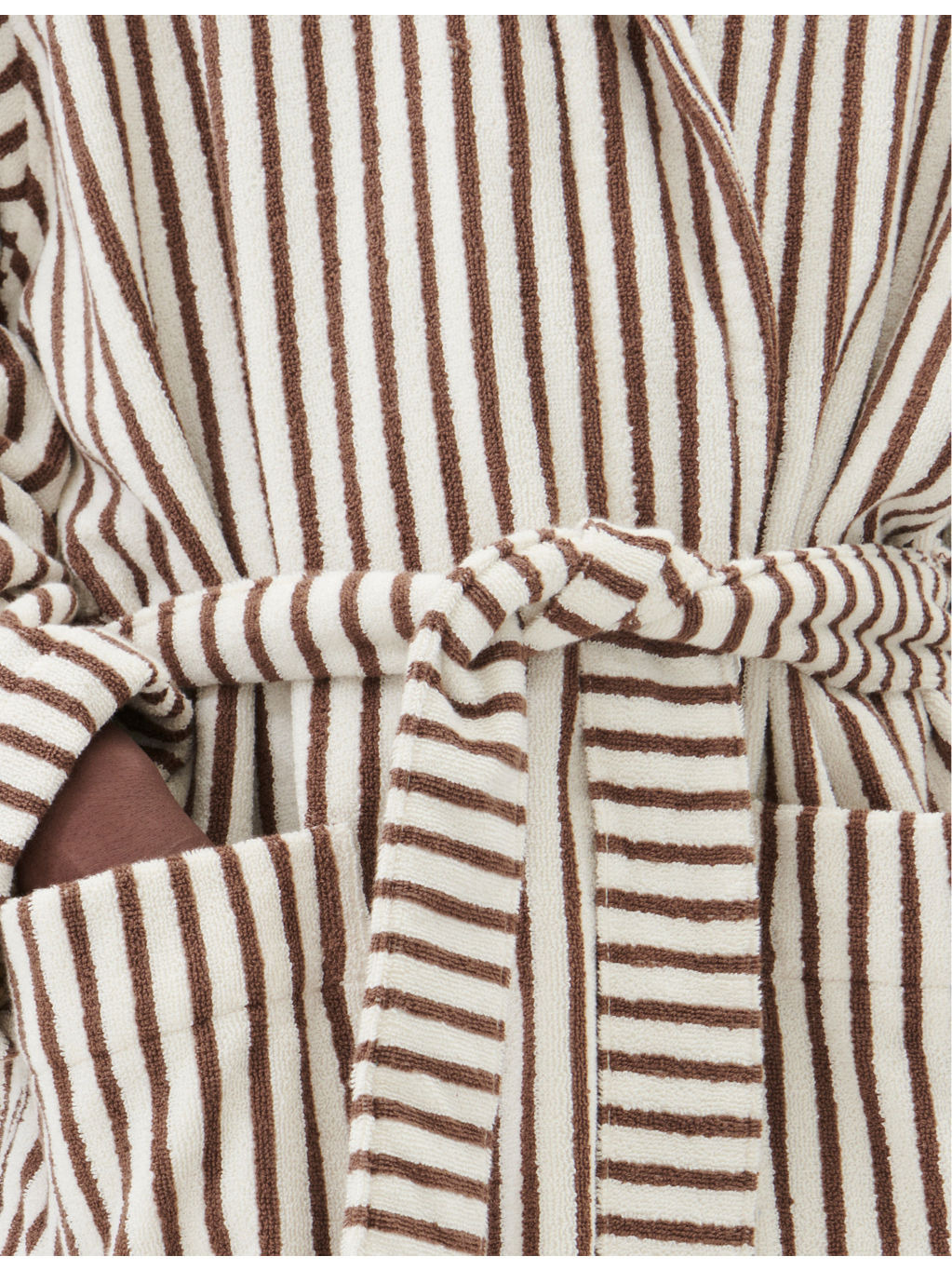 Hooded striped organic-cotton robe - 6