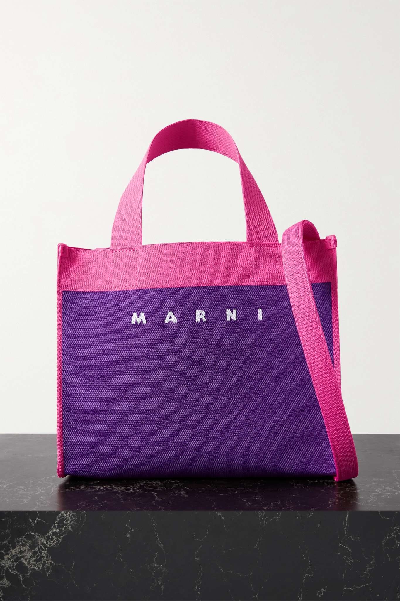 Shopping small jacquard-knit tote - 1