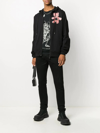 PHILIPP PLEIN logo-print zipped hoodie outlook