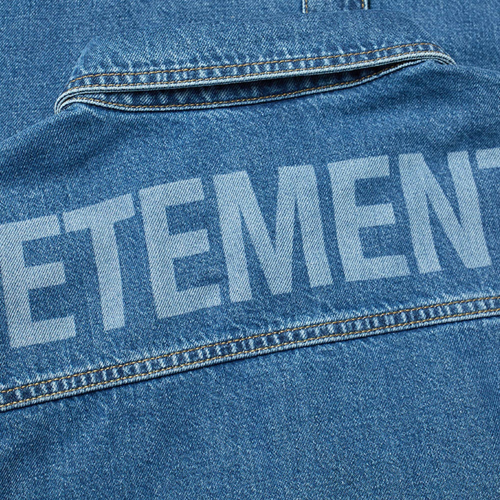 VETEMENTS Back Logo Oversized Denim Overshirt - 4