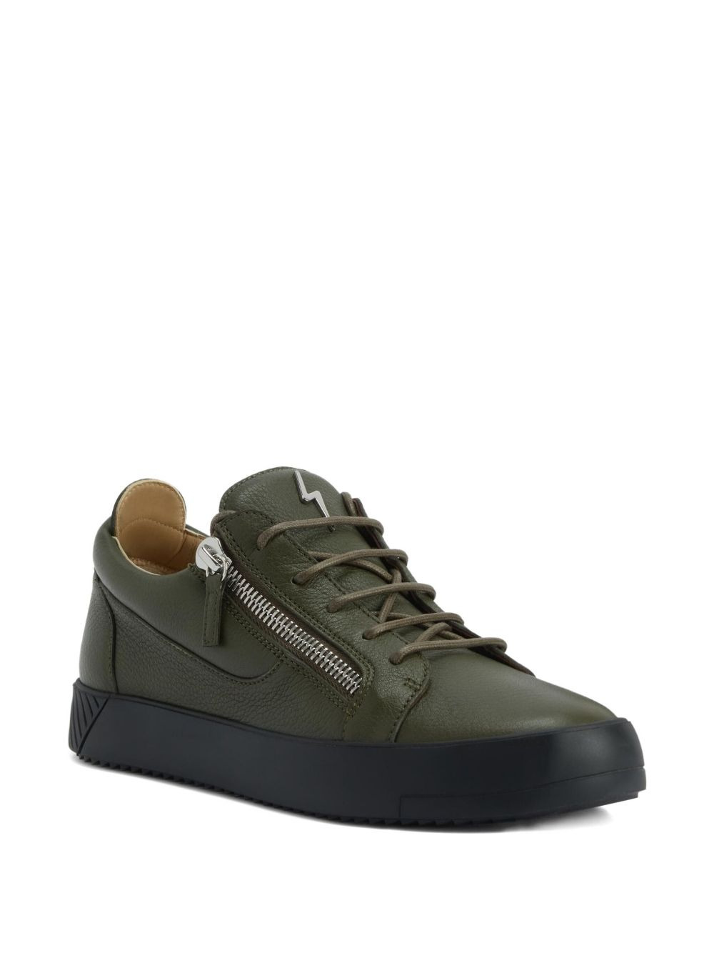 Frankie zip-detail leather sneakers - 2