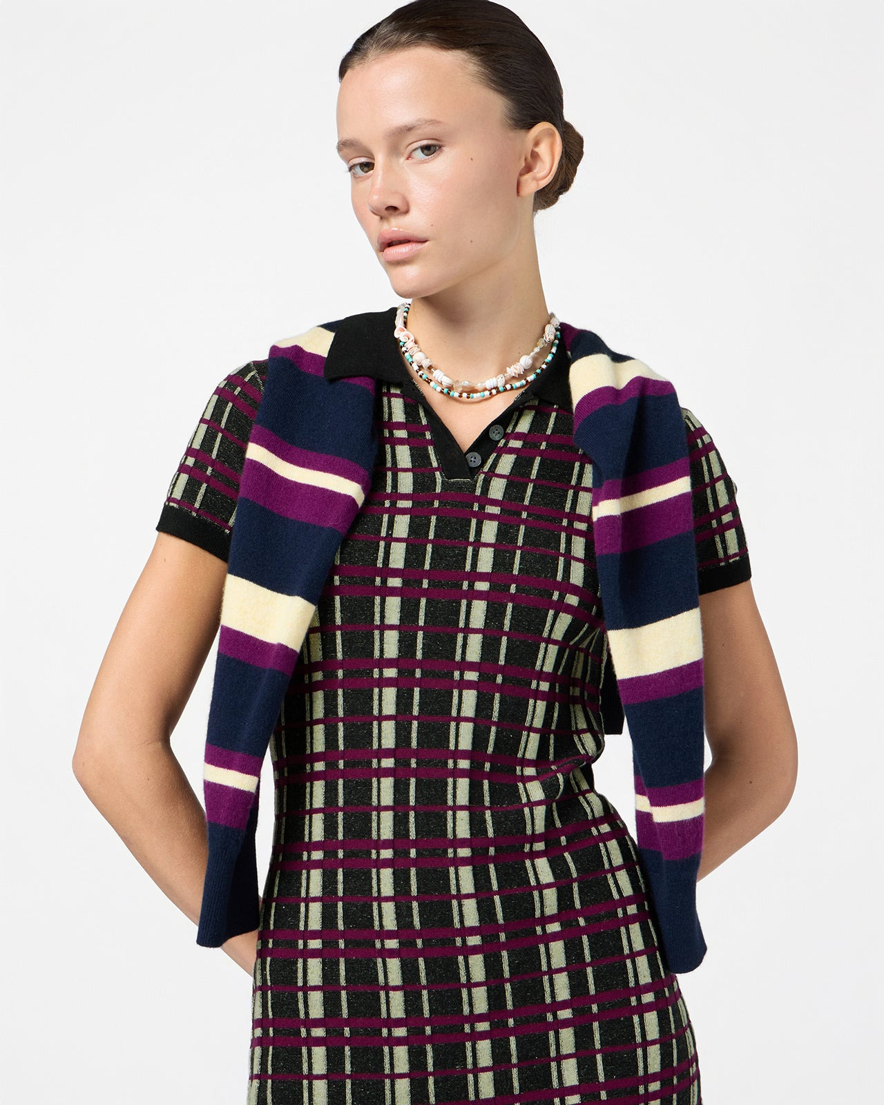 Plaid Polo Dress - 5