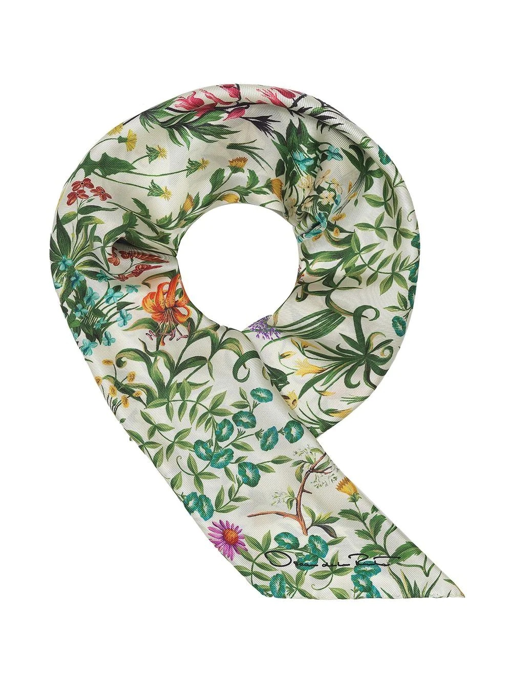 Floral Tapestry-print silk scarf - 2