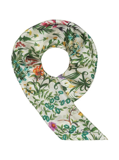 Oscar de la Renta Floral Tapestry-print silk scarf outlook