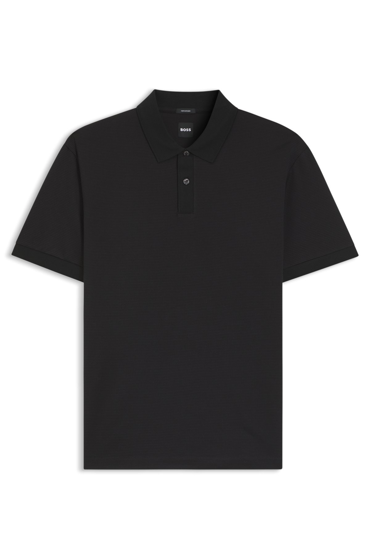 MERCERIZED-COTTON POLO SHIRT WITH MICRO PATTERN - 1