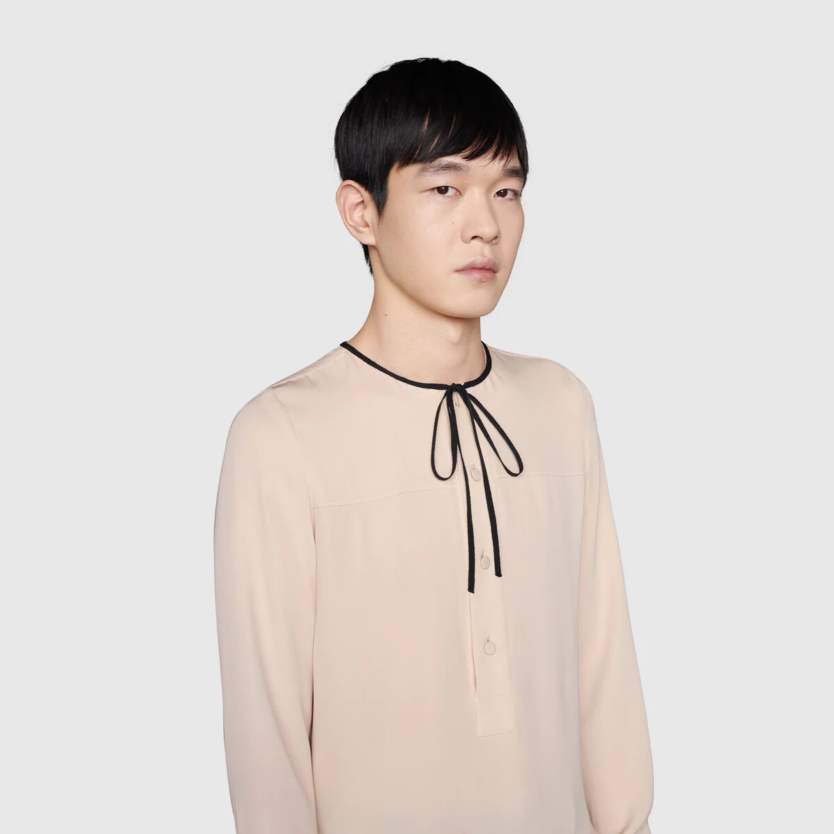 2015 Re-Edition bow silk shirt - 5