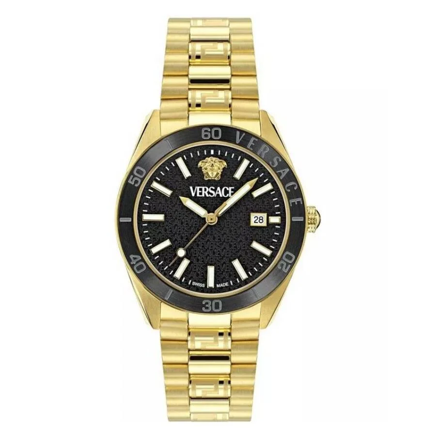 Versace V-Dome Quartz Black Dial Men's Watch VE8E00624 - 1