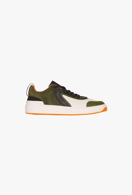 Khaki and white calfskin and suede B-Skate sneakers - 1