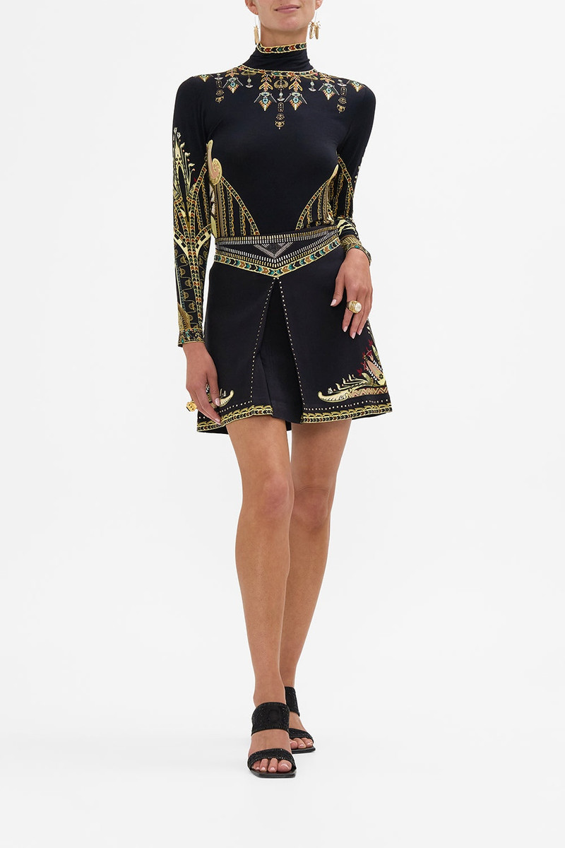 CAMILLA METAL STUDDED SHAPED WAISTBAND MINI SKIRT outlook