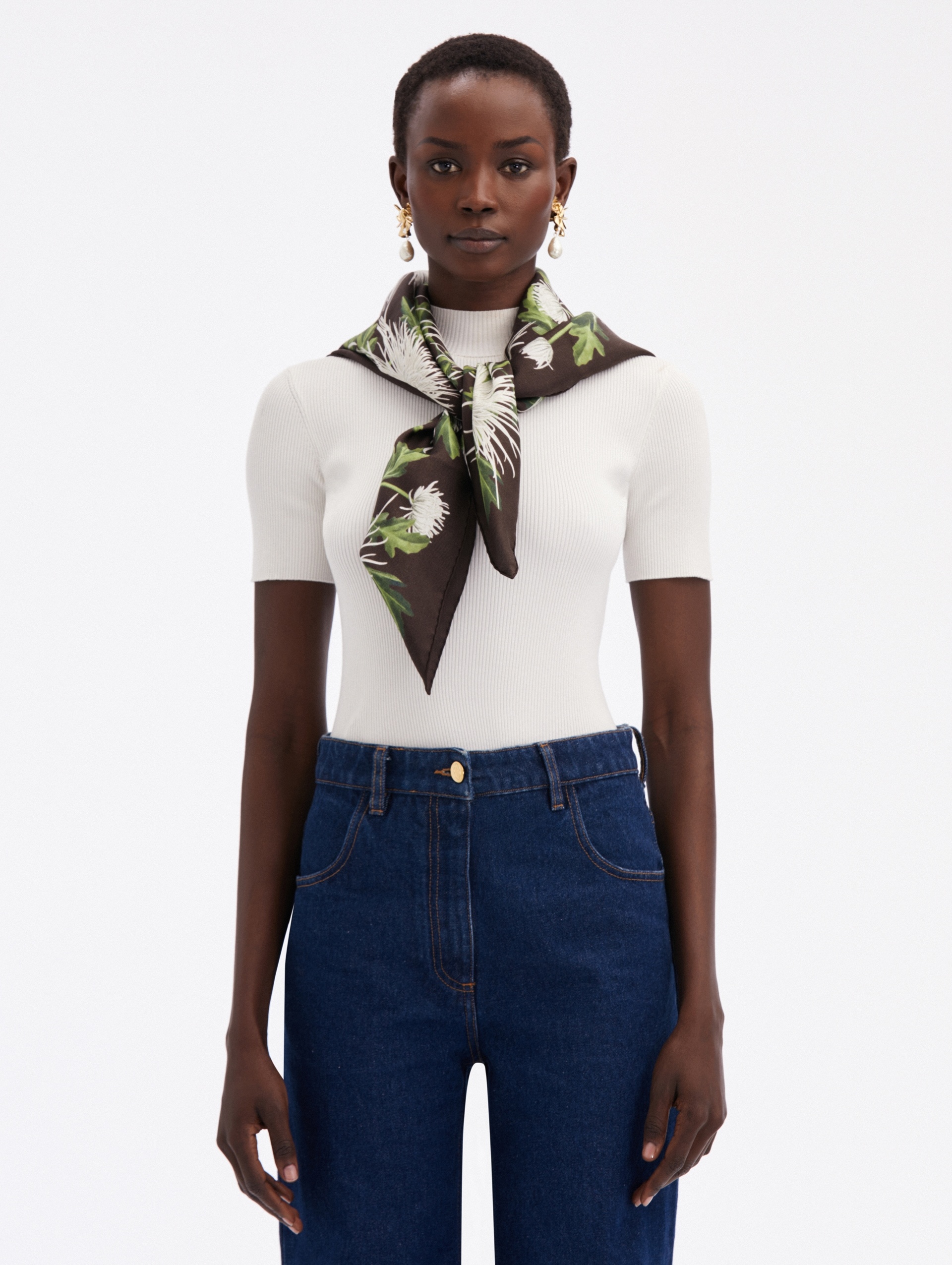 CHRYSANTHEMUM SILK TWILL SCARF - 2