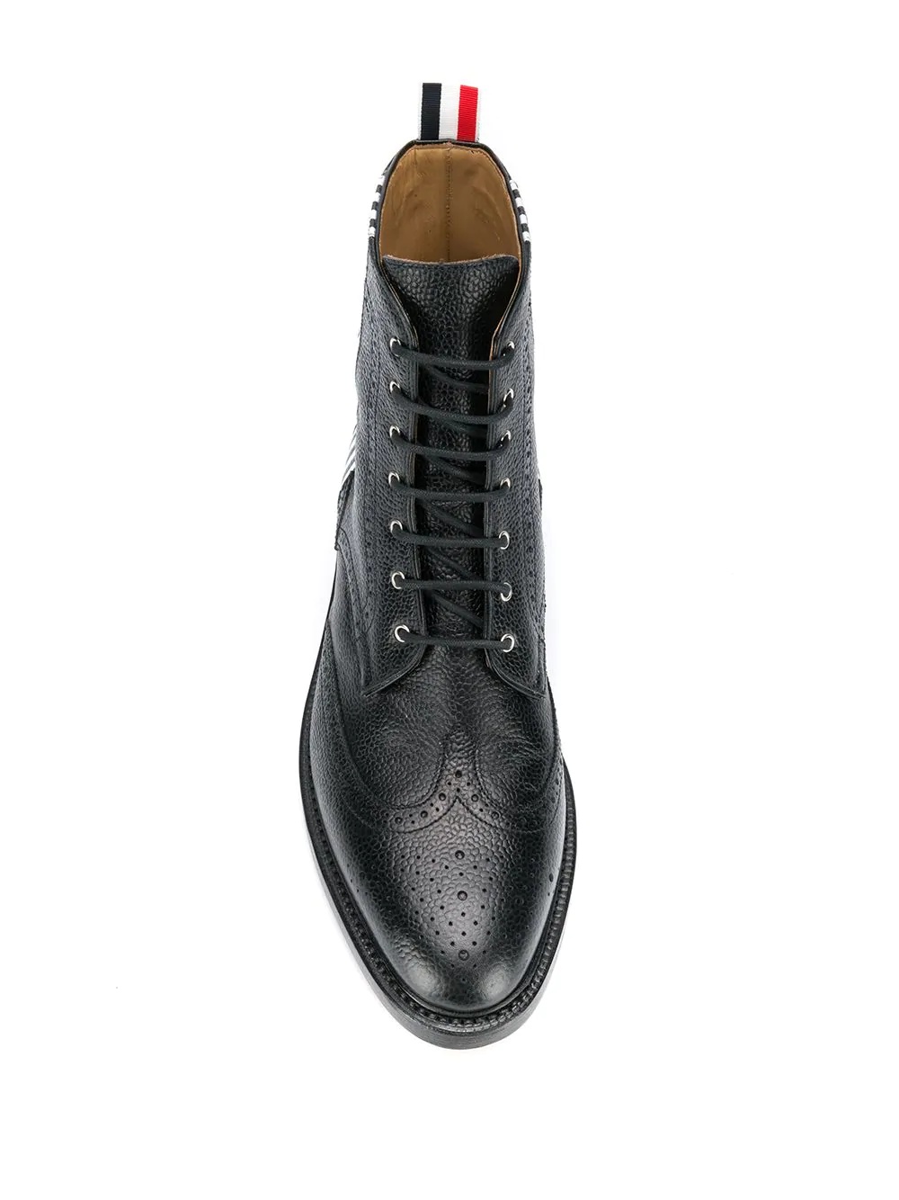 Contrast 4-bar Emboss Wingtip Boot - 4