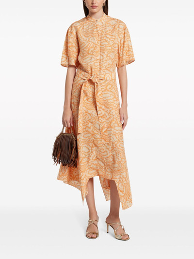 Stella McCartney Cloud-print silk midi dress outlook