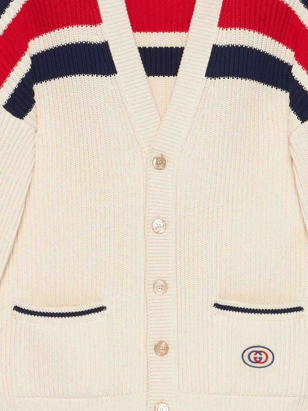 stripe-detail knitted cardigan - 2