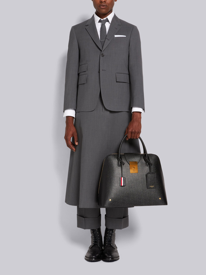 Medium Grey Wool Pique Suiting Single Pleat Trouser 4