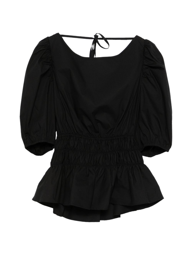 Joandra smocked puff-sleeve top 1
