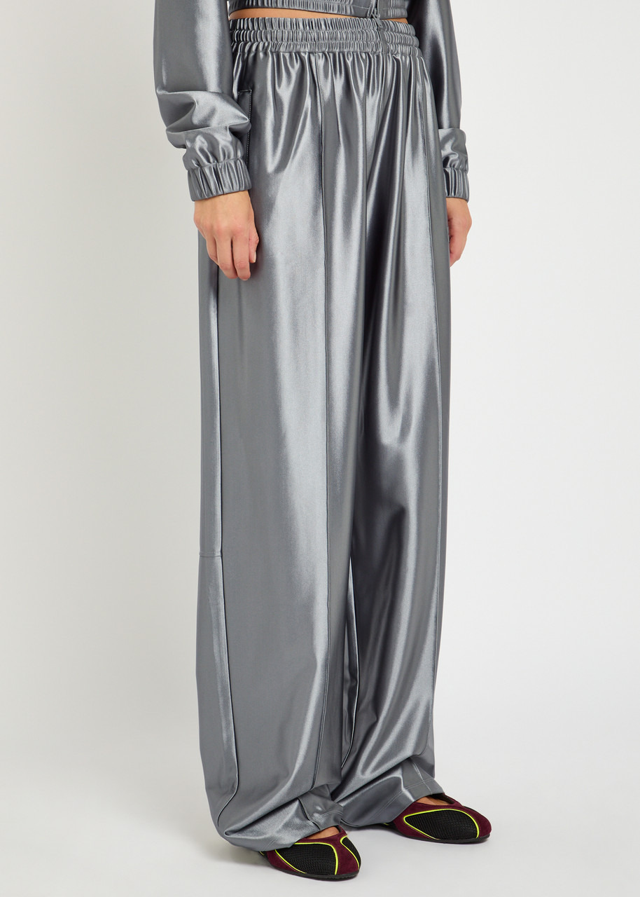 Alexanderwang.t Relaxed Logo-embroidered Satin Track Pants - 2