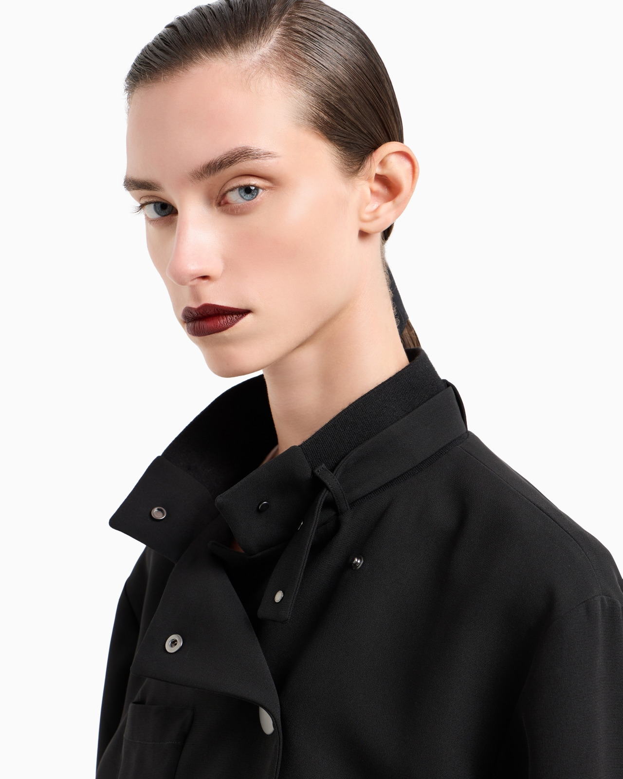 SHORT PEA COAT IN SILK CRÊPE CADY - 5