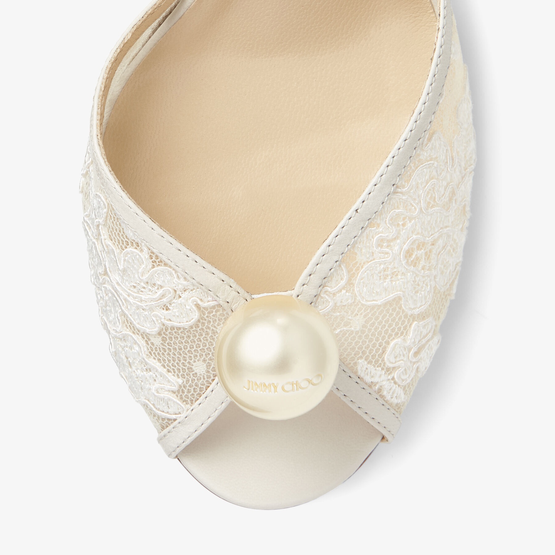 Sacora 85
Ivory Floral Lace Sandals with Pearl Detail - 4