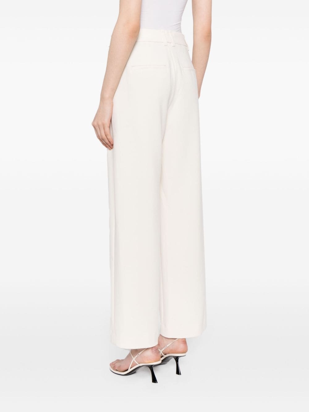 pintuck wide-leg trousers - 4