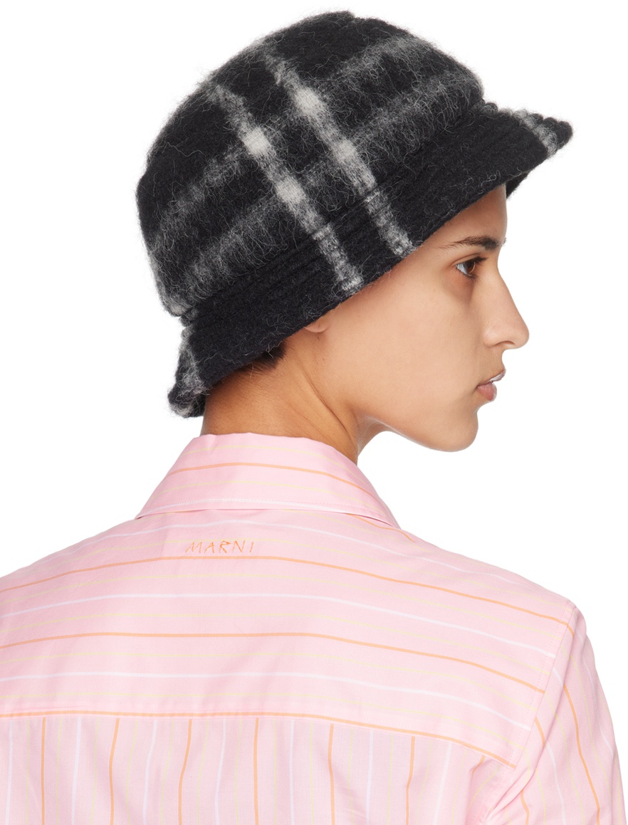 Marni Check embroidered wool bucket hat | The Fashion Square
