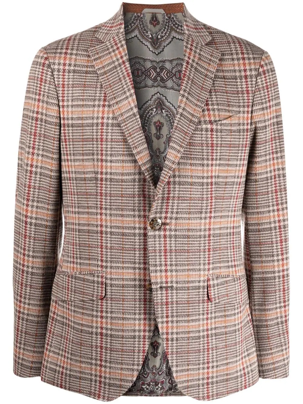 plaid-check blazer - 1