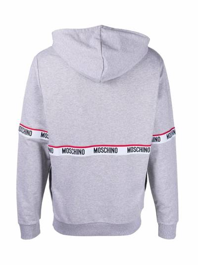 Moschino logo-trim detail hoodie outlook