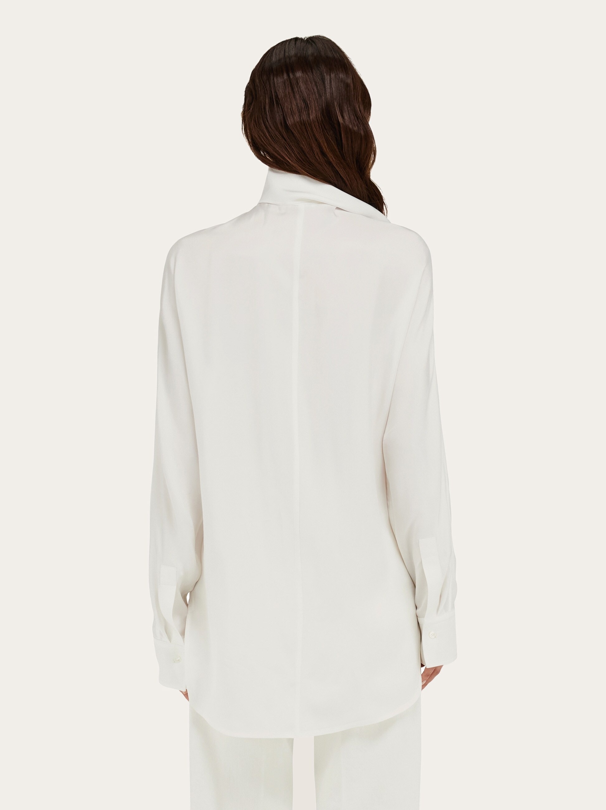 Viscose blouse with sash collar - 4