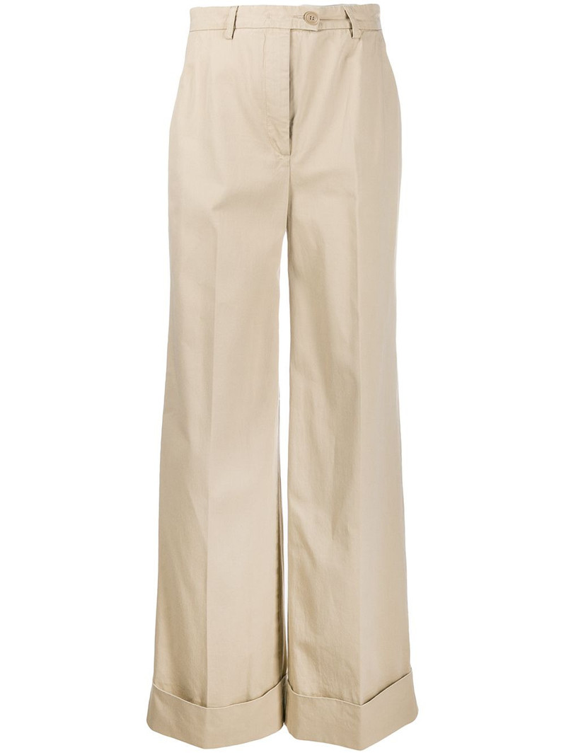 flared leg high-waisted trousers 1