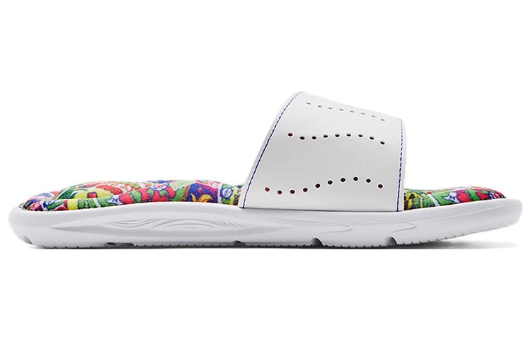 (WMNS) Under Armour Ignite 6 Graphic Footbed Slide 'White Blitz Red' 3023767-108 - 3