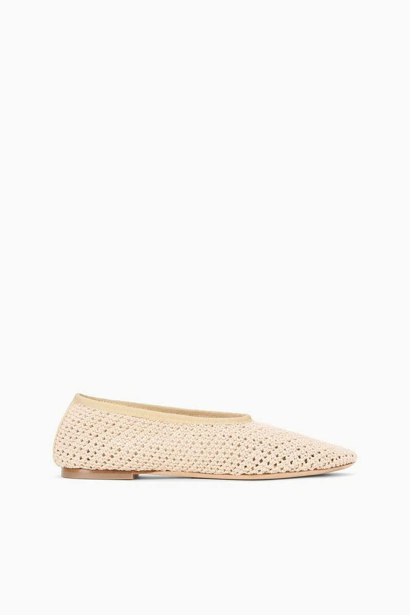 STAUD ALBA BALLET FLAT CREAM CROCHET - 1