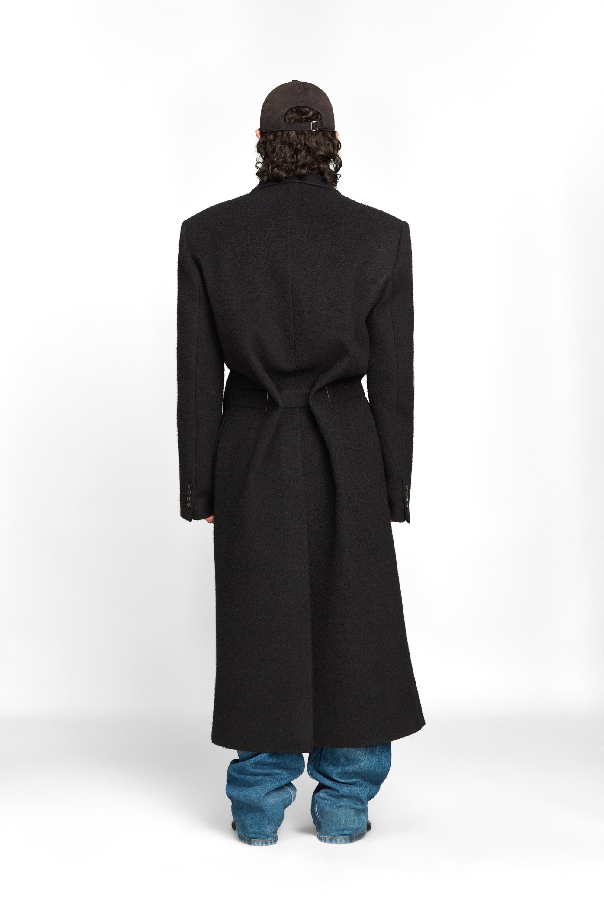 Y Belt Brushed Wool Coat - 6