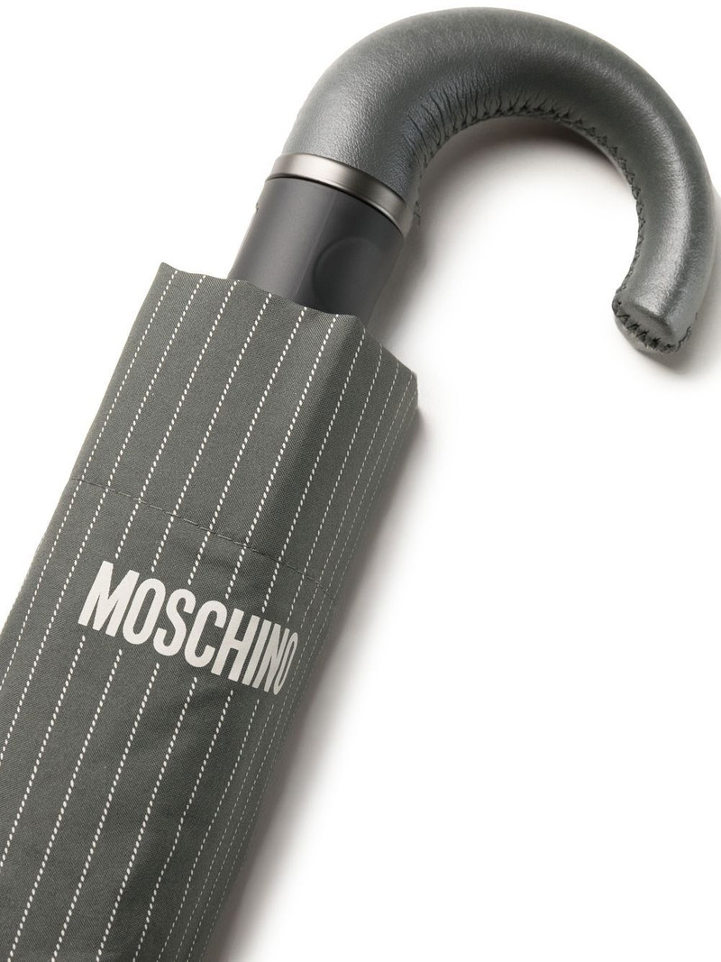 Moschino pinstriped logo-print umbrella outlook