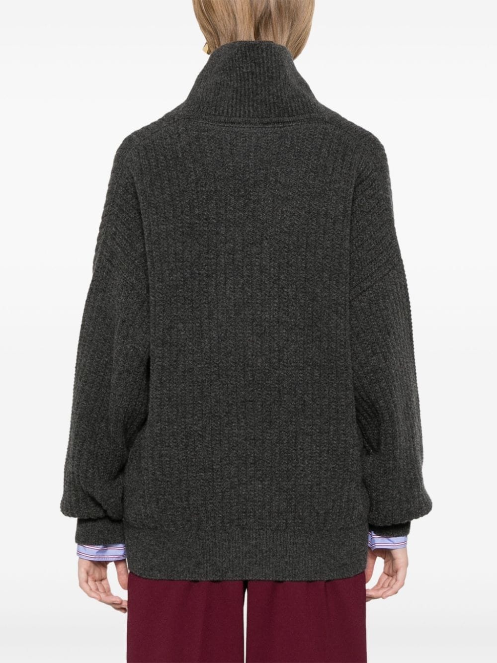 wrap-detail sweater - 4