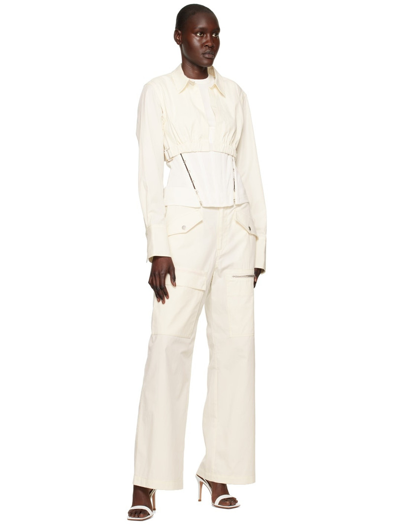 Dion Lee White Split Hem Corset Tank Top outlook