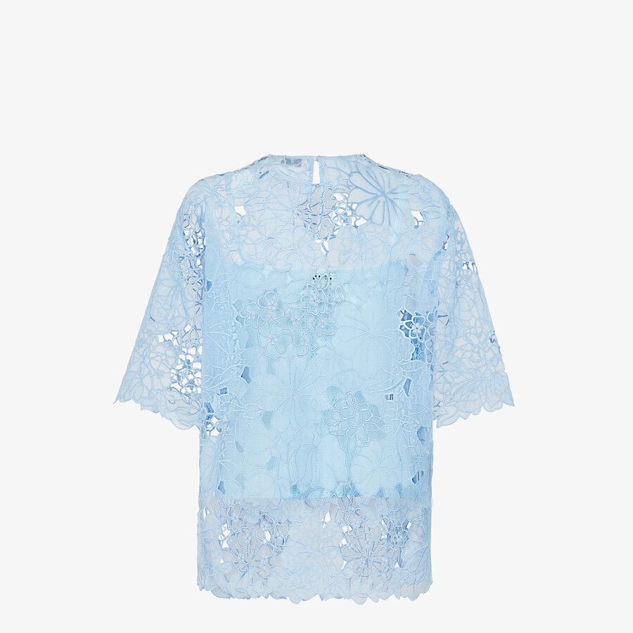 Light blue lace T-shirt - 2
