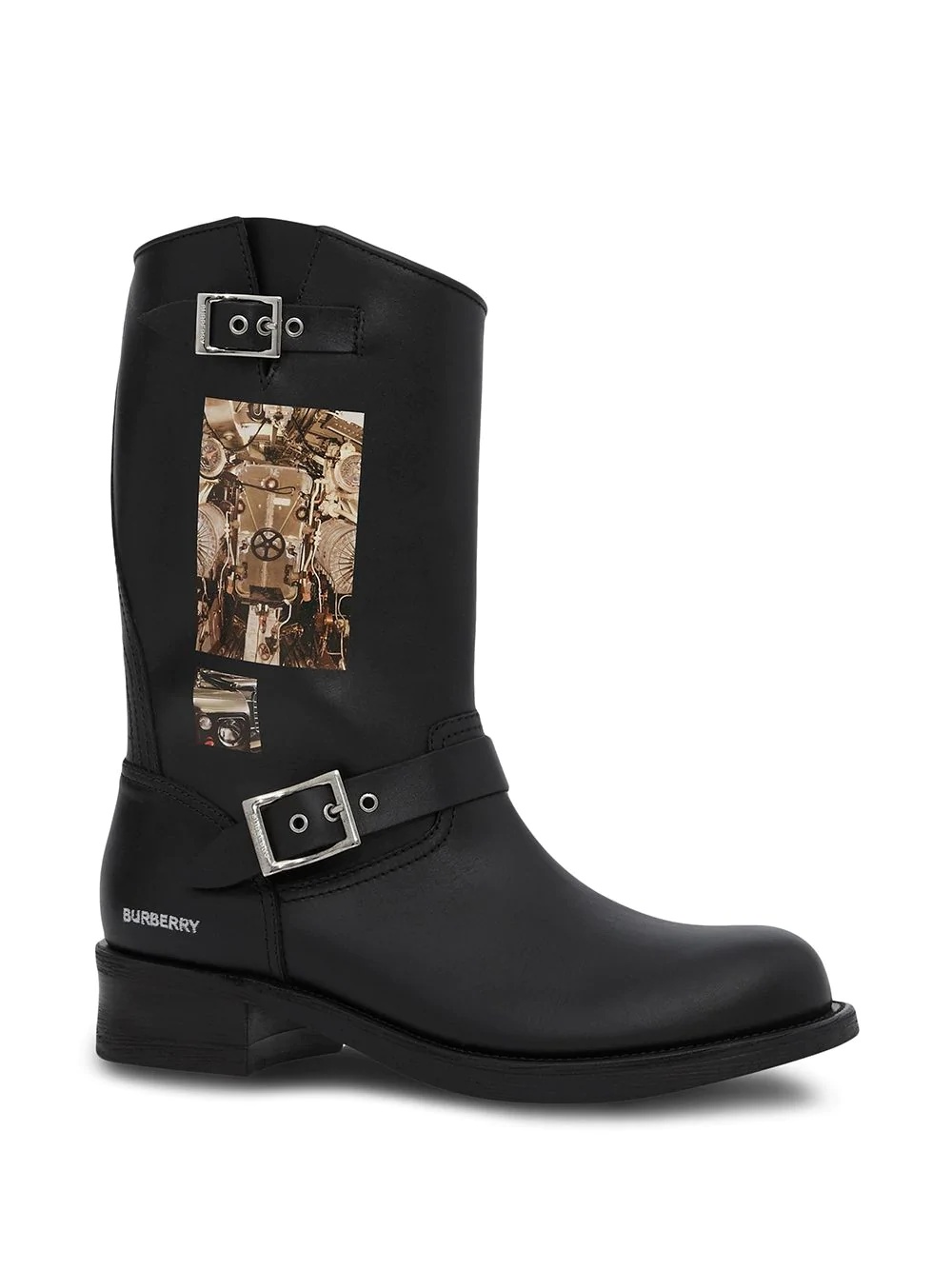 graphic-print biker boots - 2