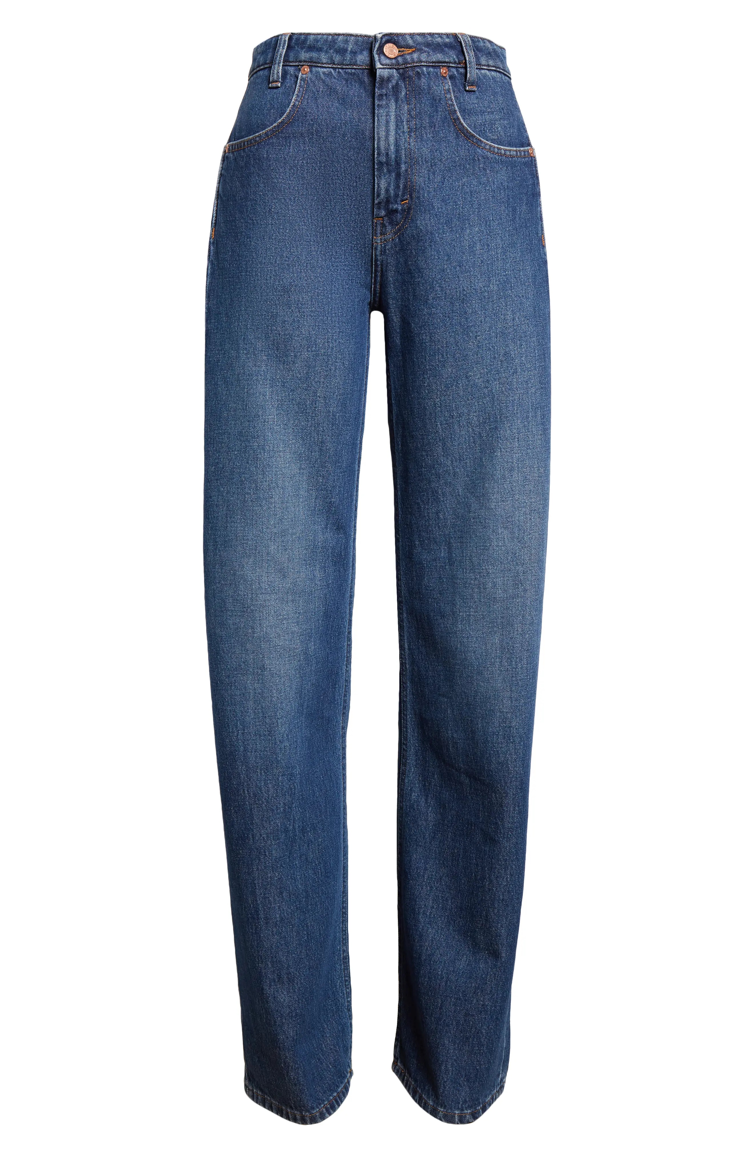 Curved Organic Cotton Denim Jeans - 6