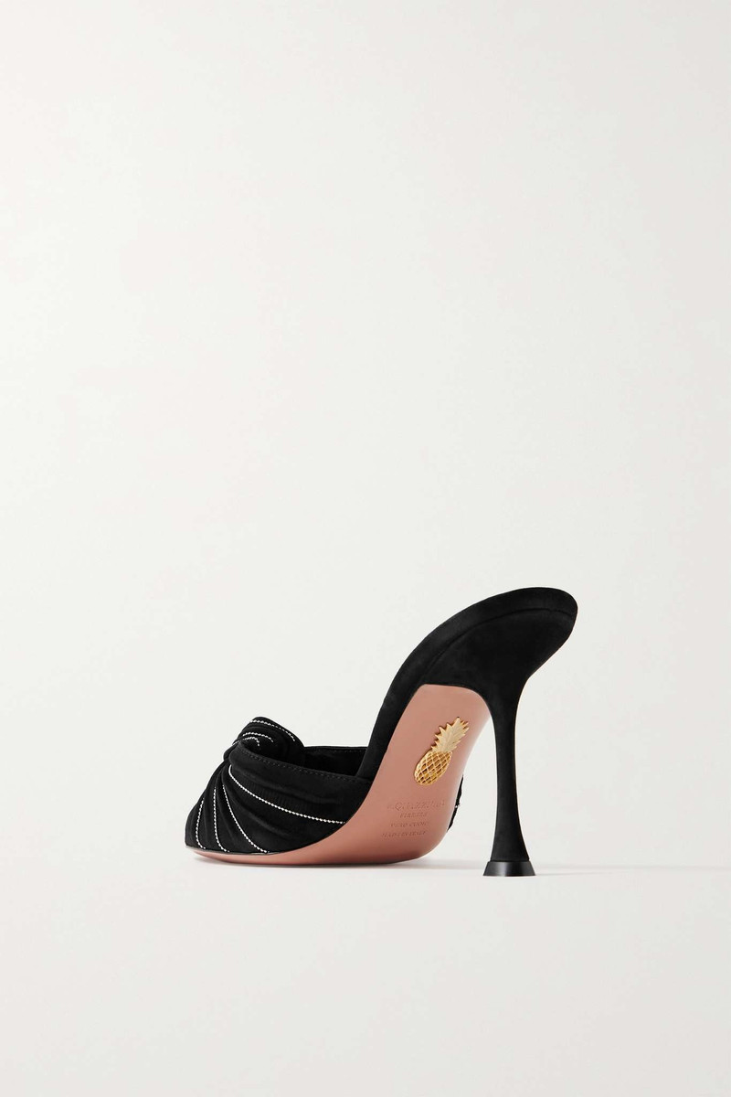 Atelier 95 embellished knotted suede mules 3