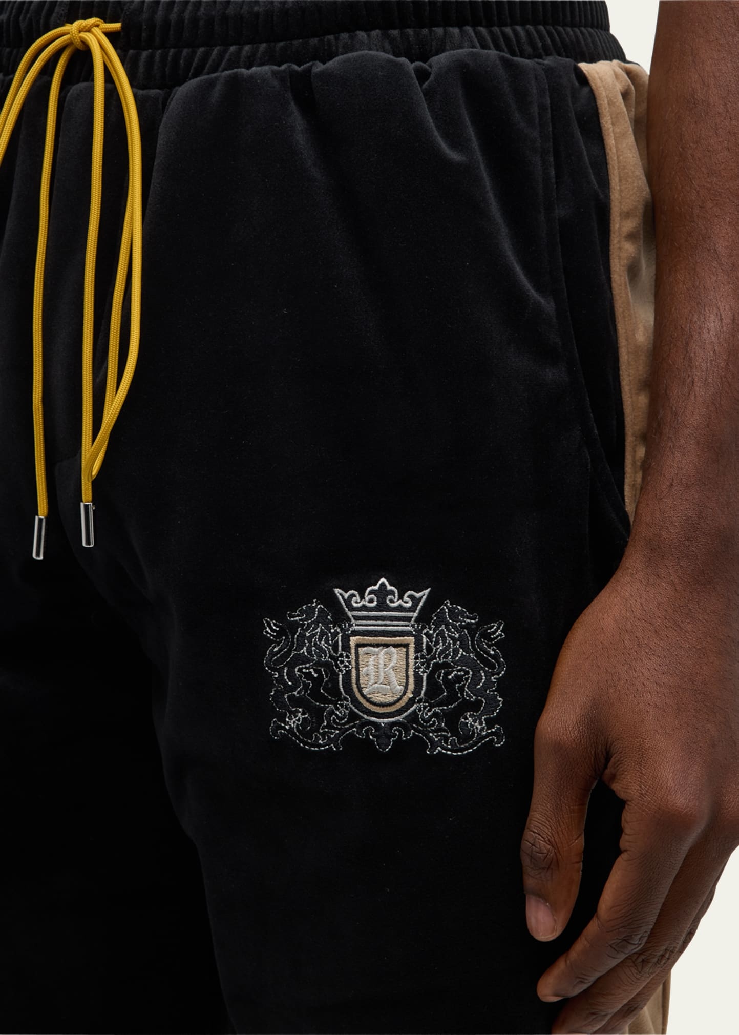 Men's Velvet Crest Side-Stripe Track Pants - 5