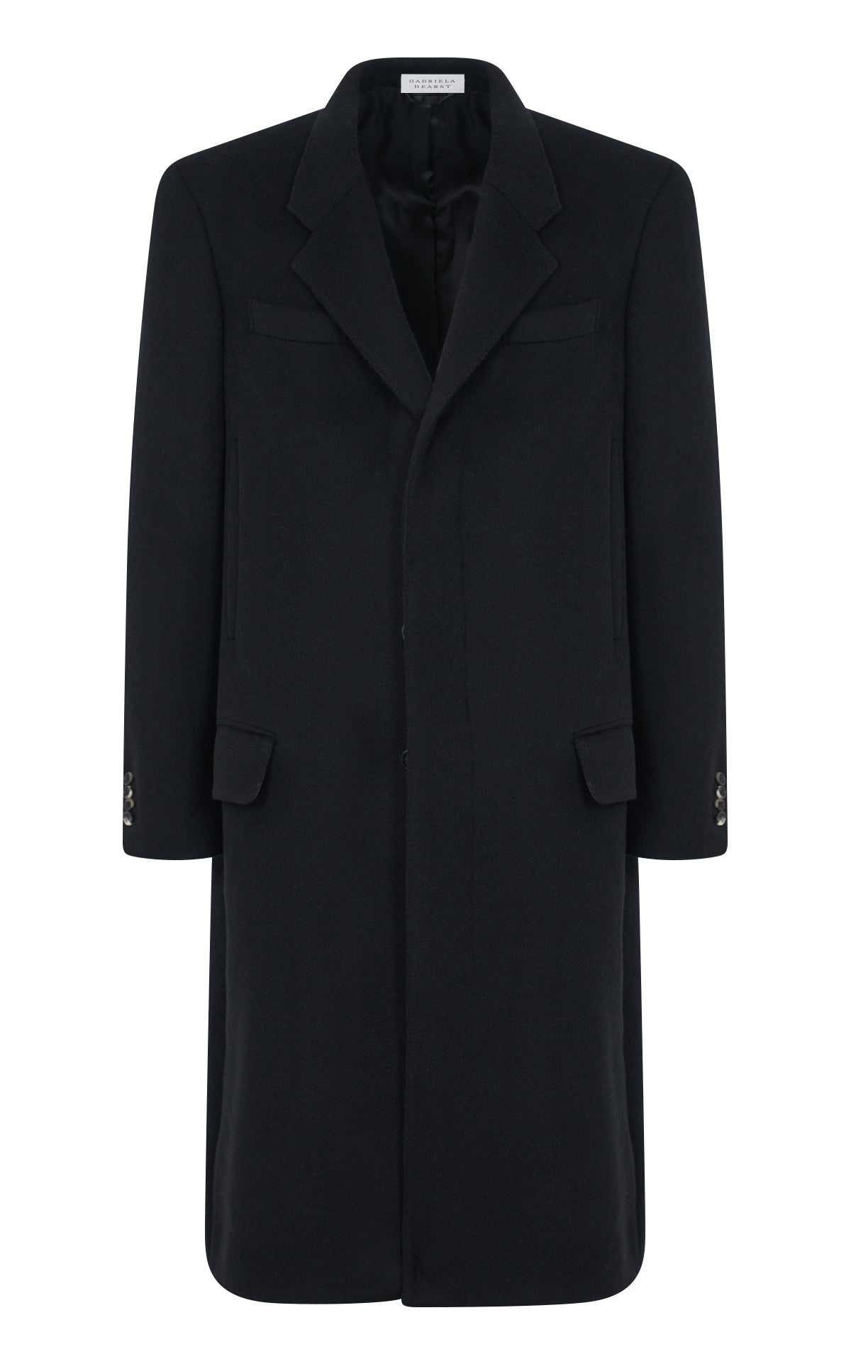Slade Coat in Black Double-Face Recycled Cashmere - 1
