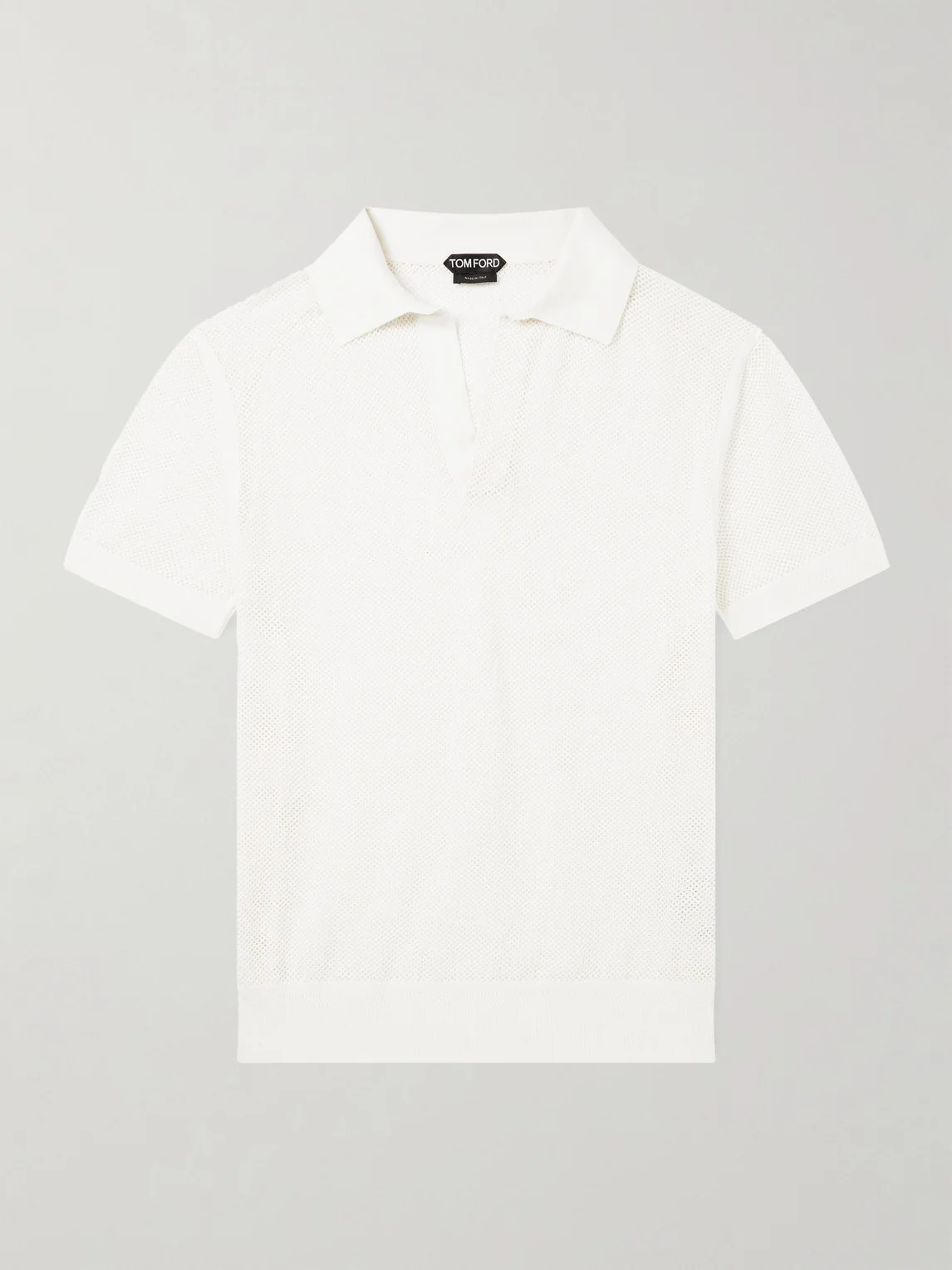 Open-Knit Sea Island Cotton and Silk-Blend Polo Shirt - 1