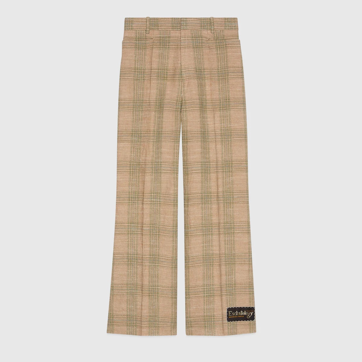 Check linen pant - 1