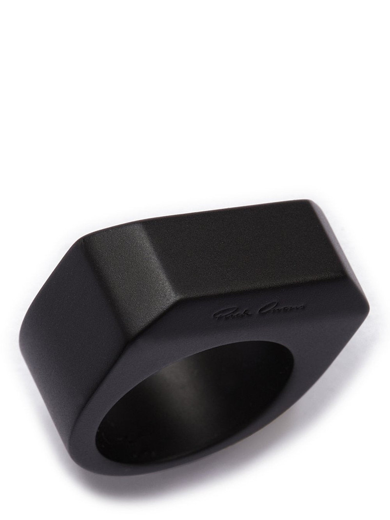Rick Owens Black Beveled Ring outlook